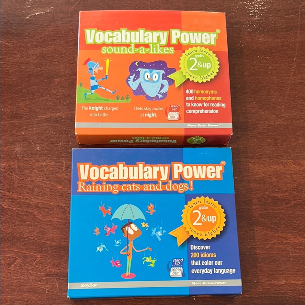 Kids Vocabulary Power Card Games Set educational learning Grades 2 & Up
